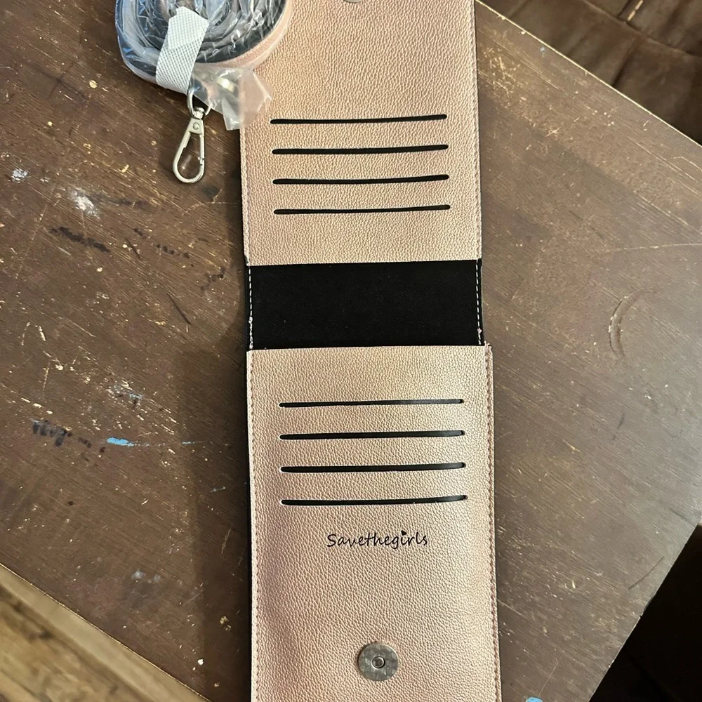 Rose Gold Wallet Purse with Strap